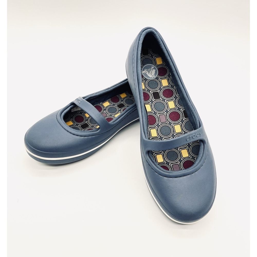 Crocs Crocband Womens Size 9 Blue Slip On Comfort Mary Jane Flats Shoes 11092